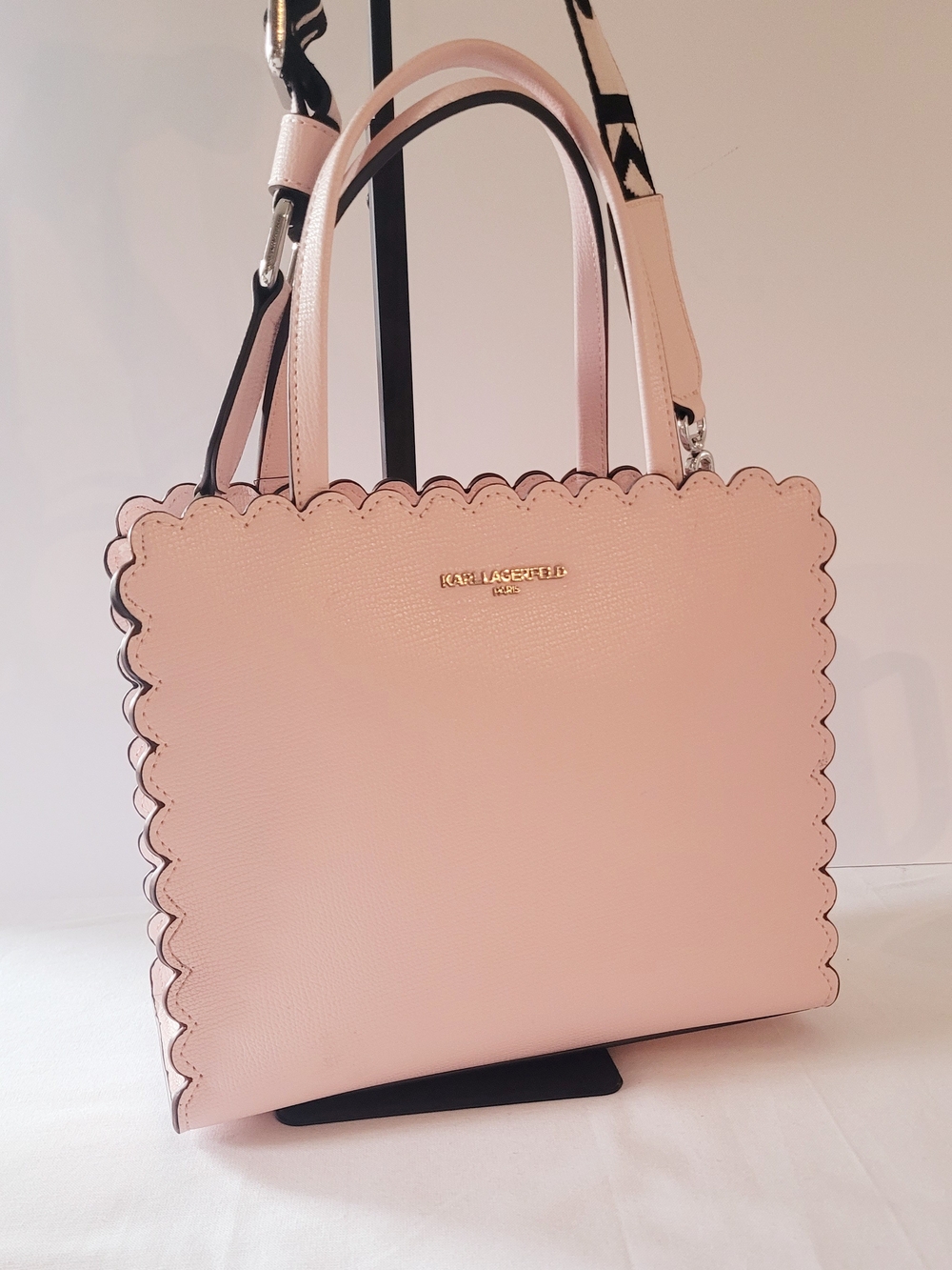 Karl Lagerfeld Pink Scalloped Two Way Carry